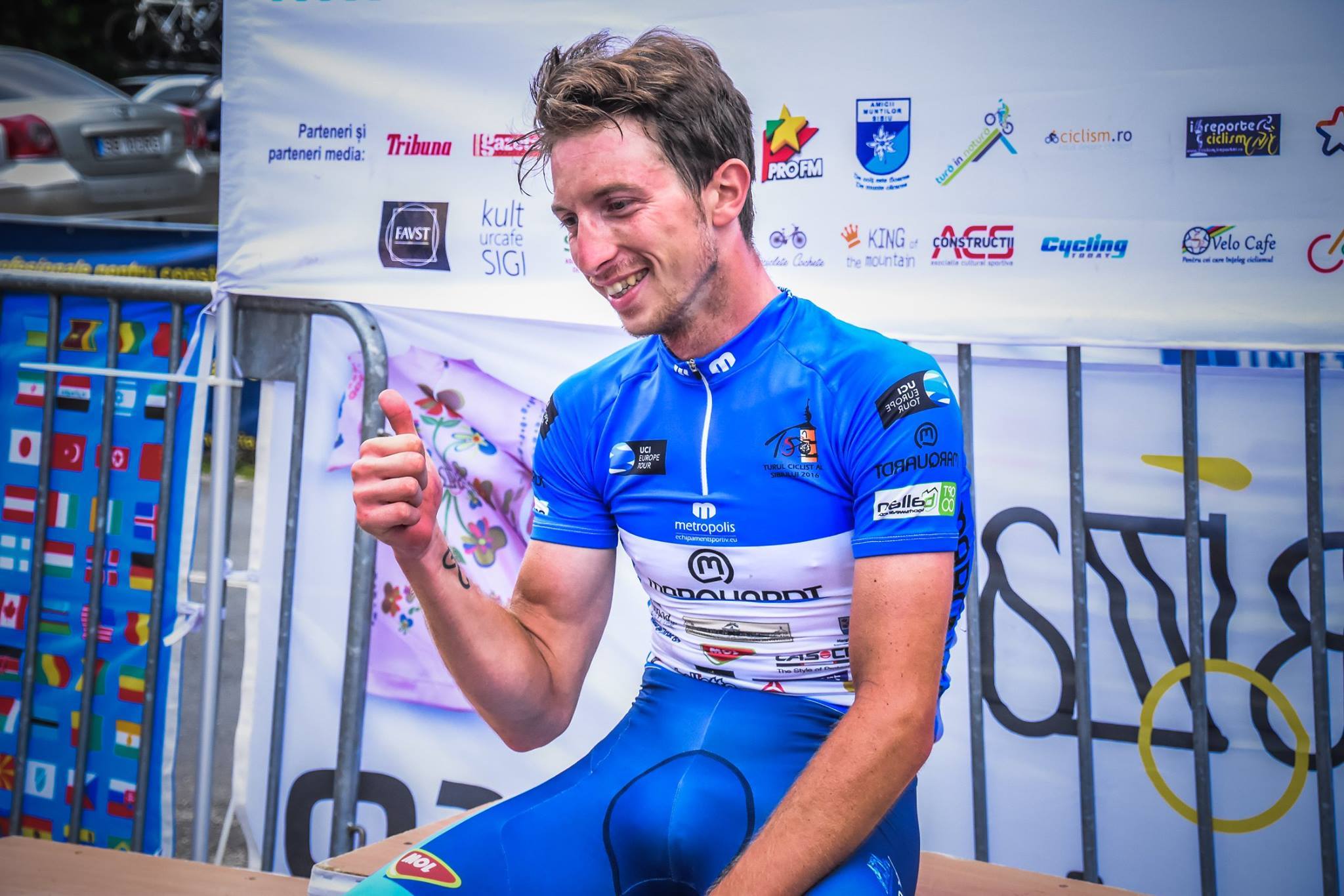 Daniel Crista - tricoul albastru in Turul Ciclist al Sibiului