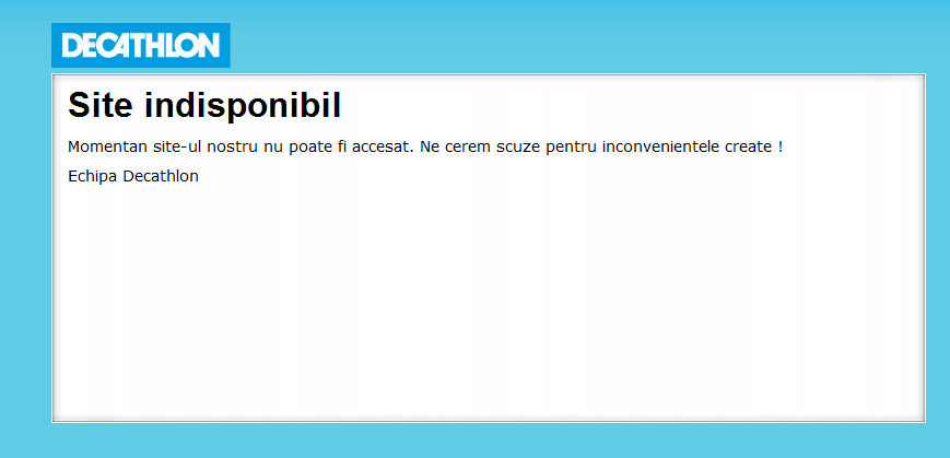 Decathlon Romania - eroare online