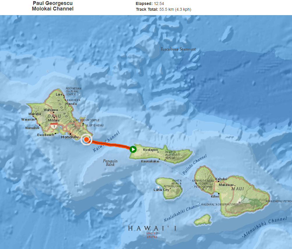 Paul Georgescu traversare Canalul Molokai 2019 - cifre